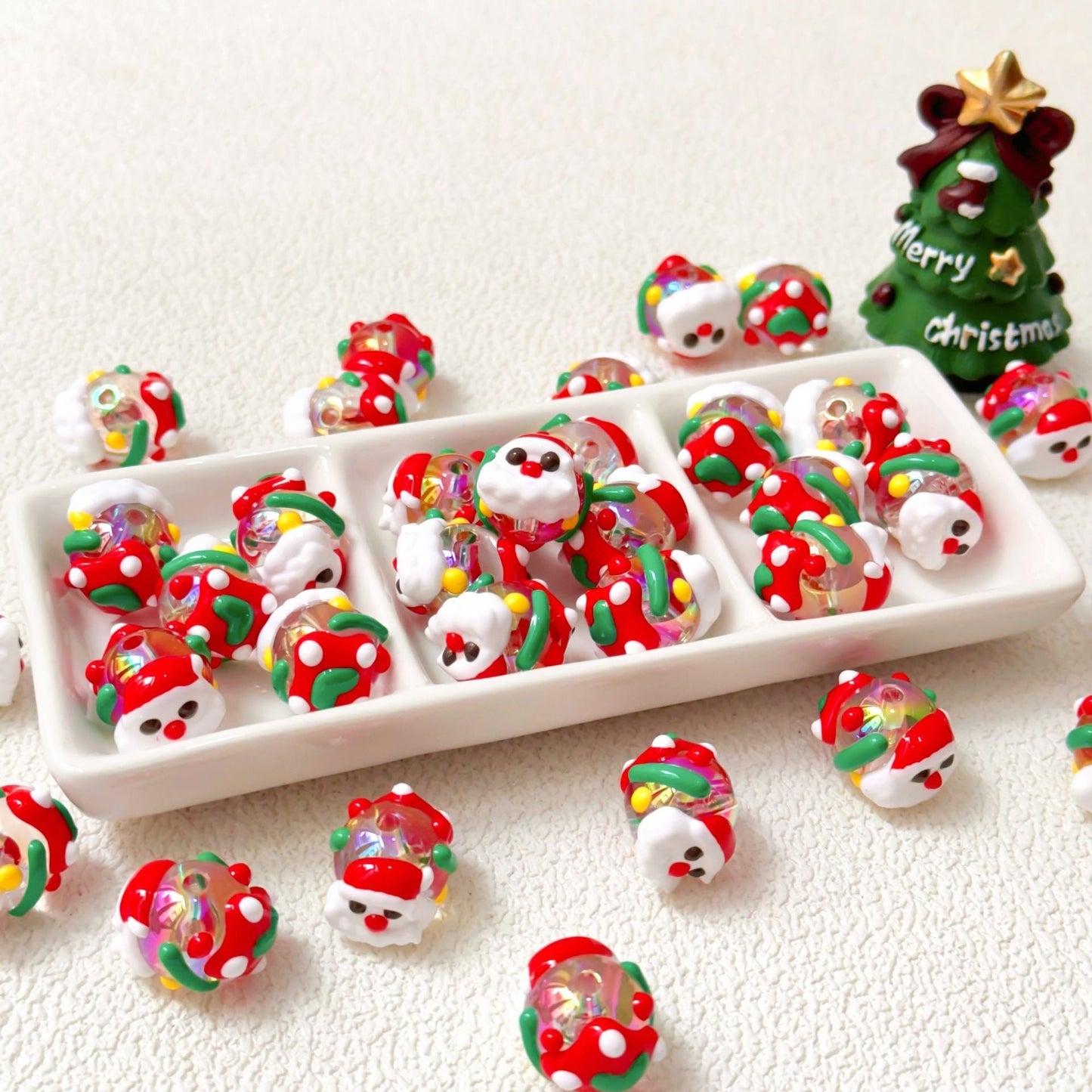 Christmas Collection Of Hand-Painted Beads