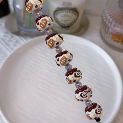 Coffee Colored Hand-Painted Beads