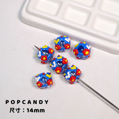 Hand-Painted Flower Bead