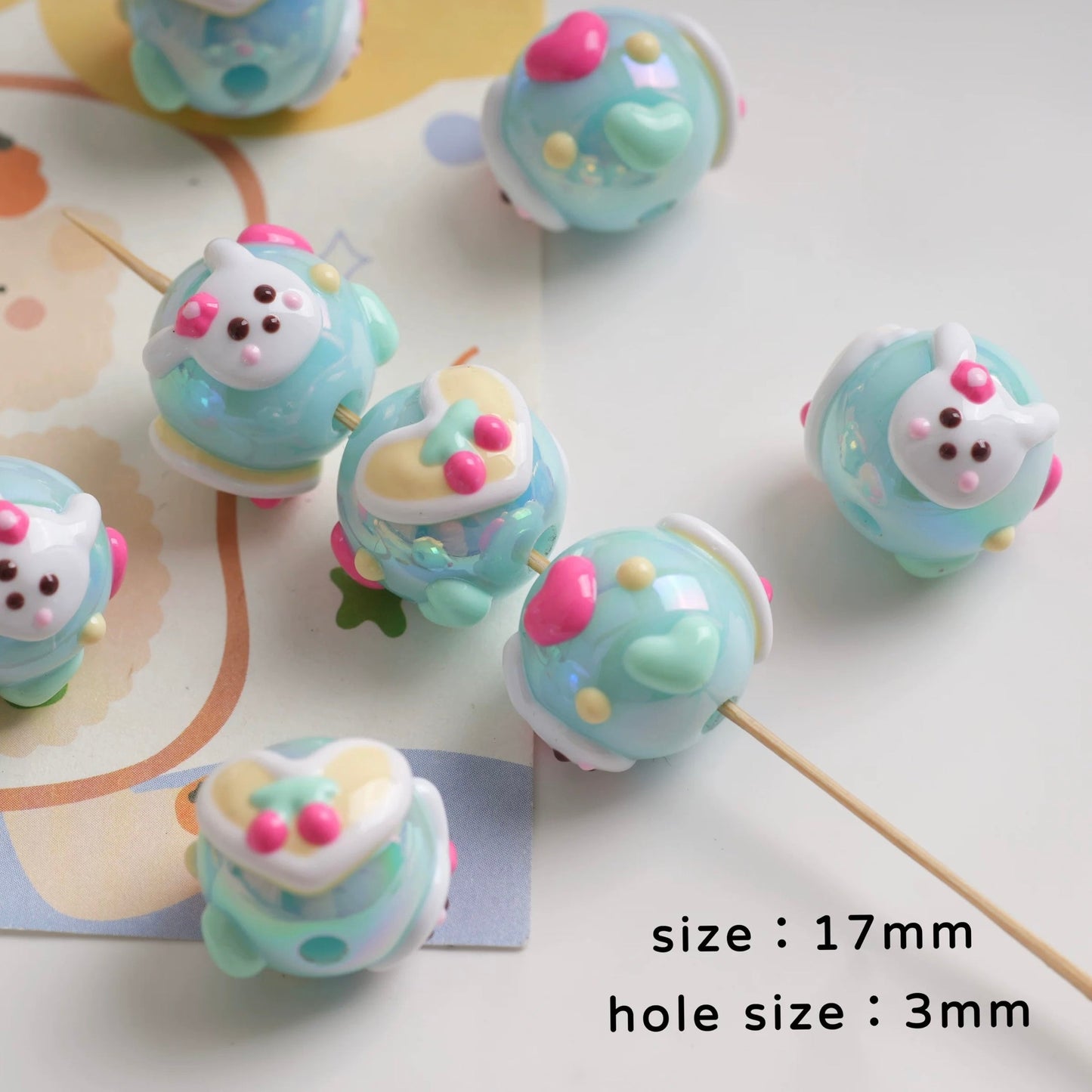 Cute Hand-Painted Beads