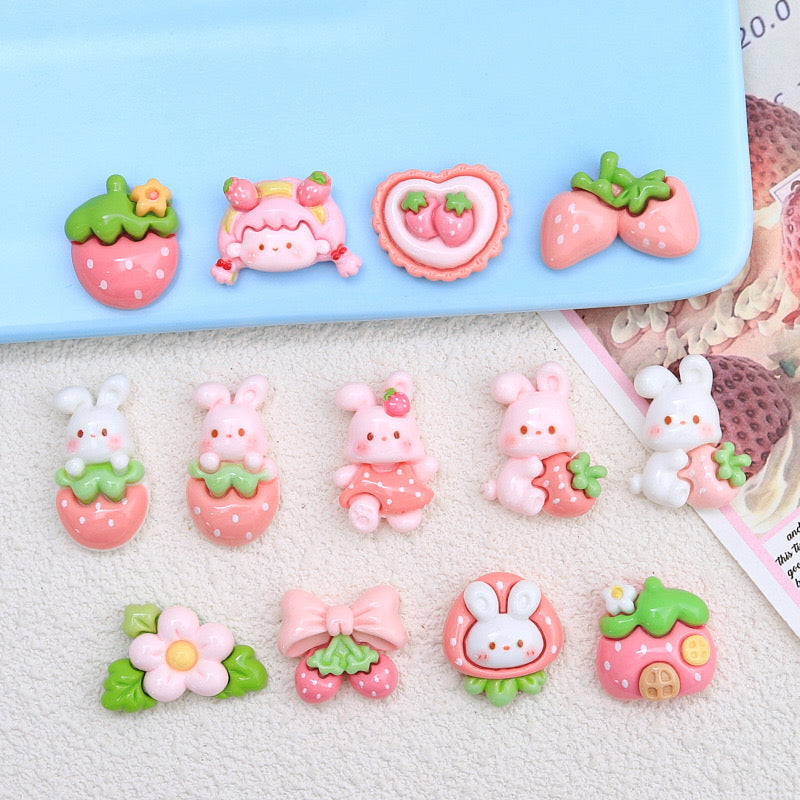 Bunny Strawberry Paradise Charm