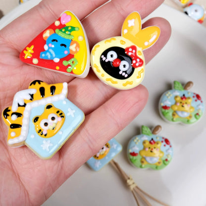 Mixed Shaped Hand-Painted Beads