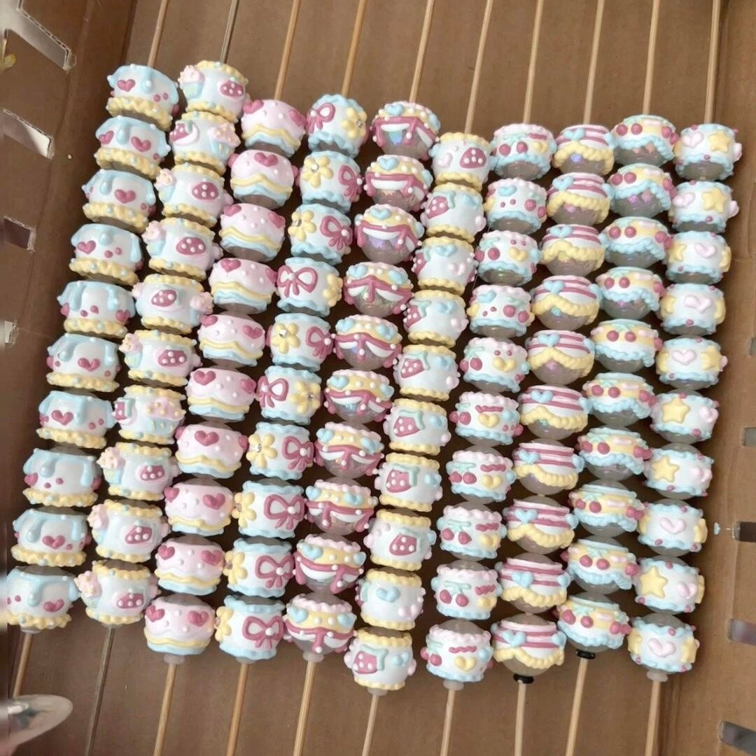 Ice Cream Color Hand-Painted Beads