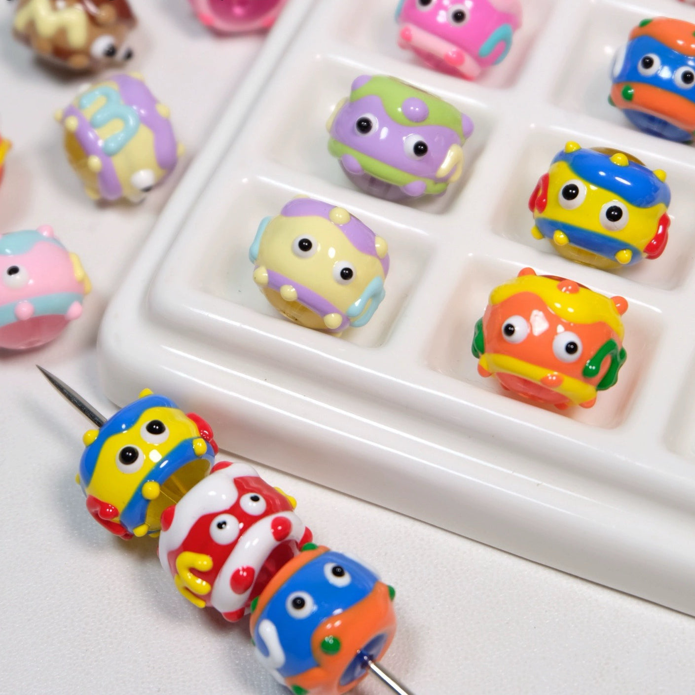 Little Monster Hand Painted Beads