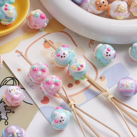 Cute Hand-Painted Beads