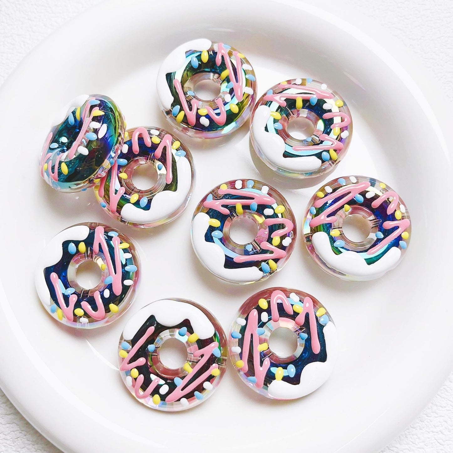 Hand-Painted Donut Beads