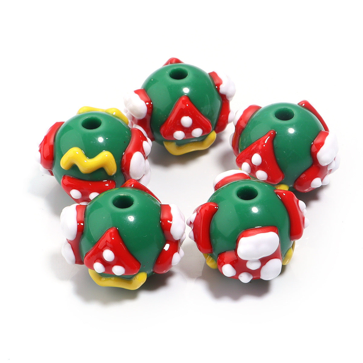 Christmas Collection Of Hand-Painted Beads