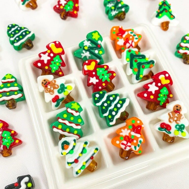 Hand-Painted Christmas Tree Beads