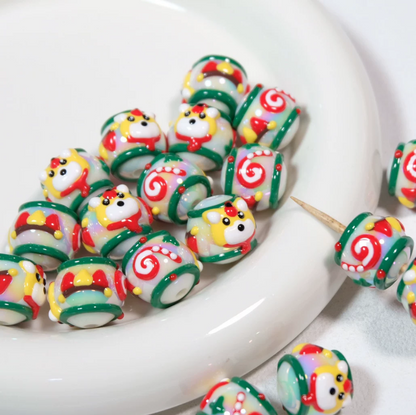 Christmas Collection Of Hand-Painted Beads