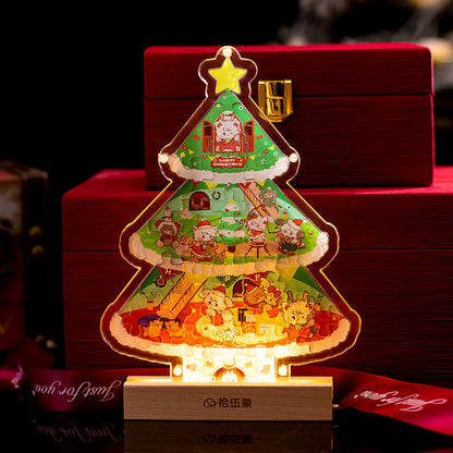 Christmas Tree Acrylic Puzzle Night Light