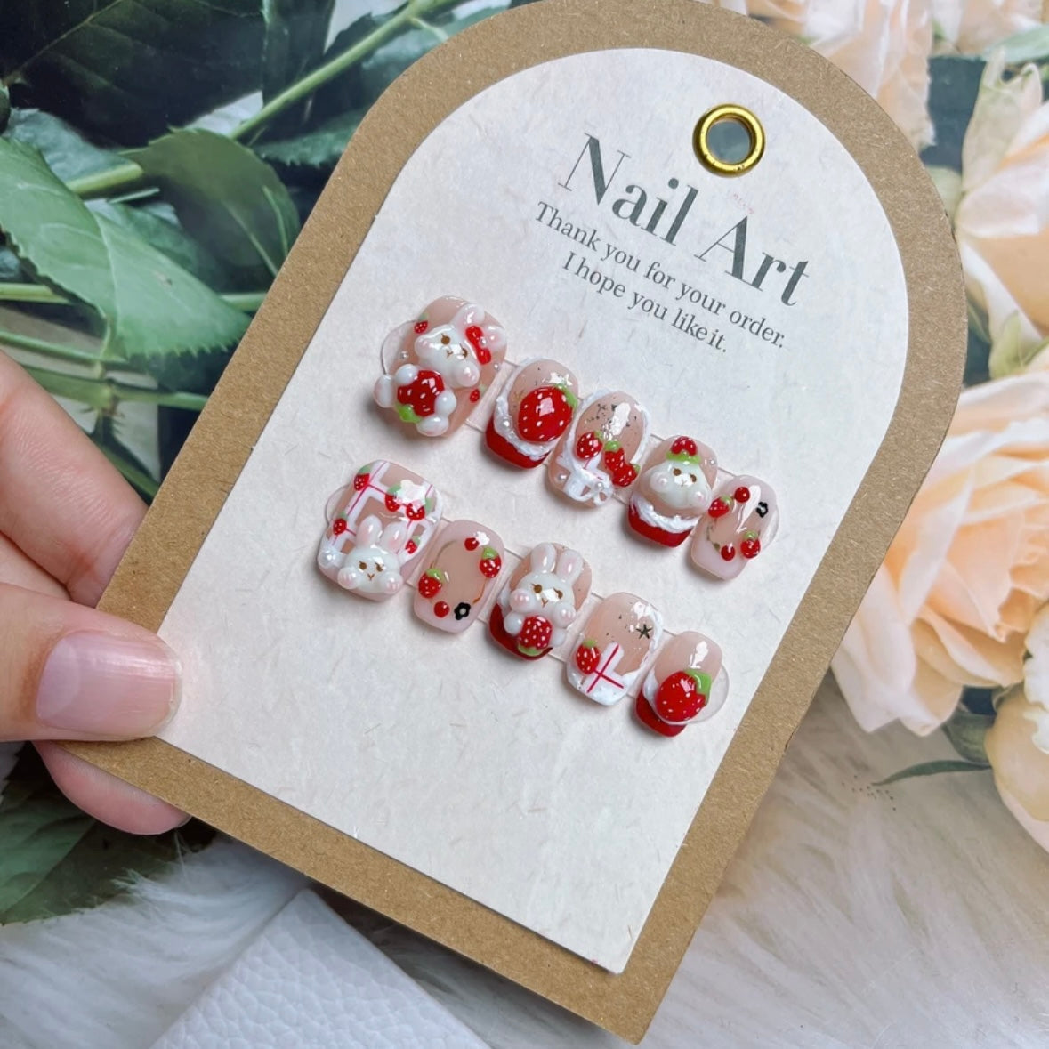 Strawberry Rabbit Nail