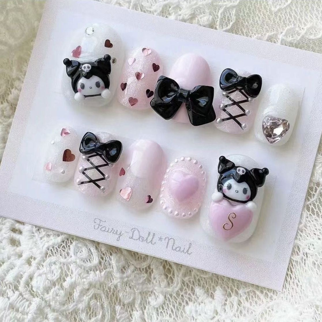 Handmade Kuromi Nails