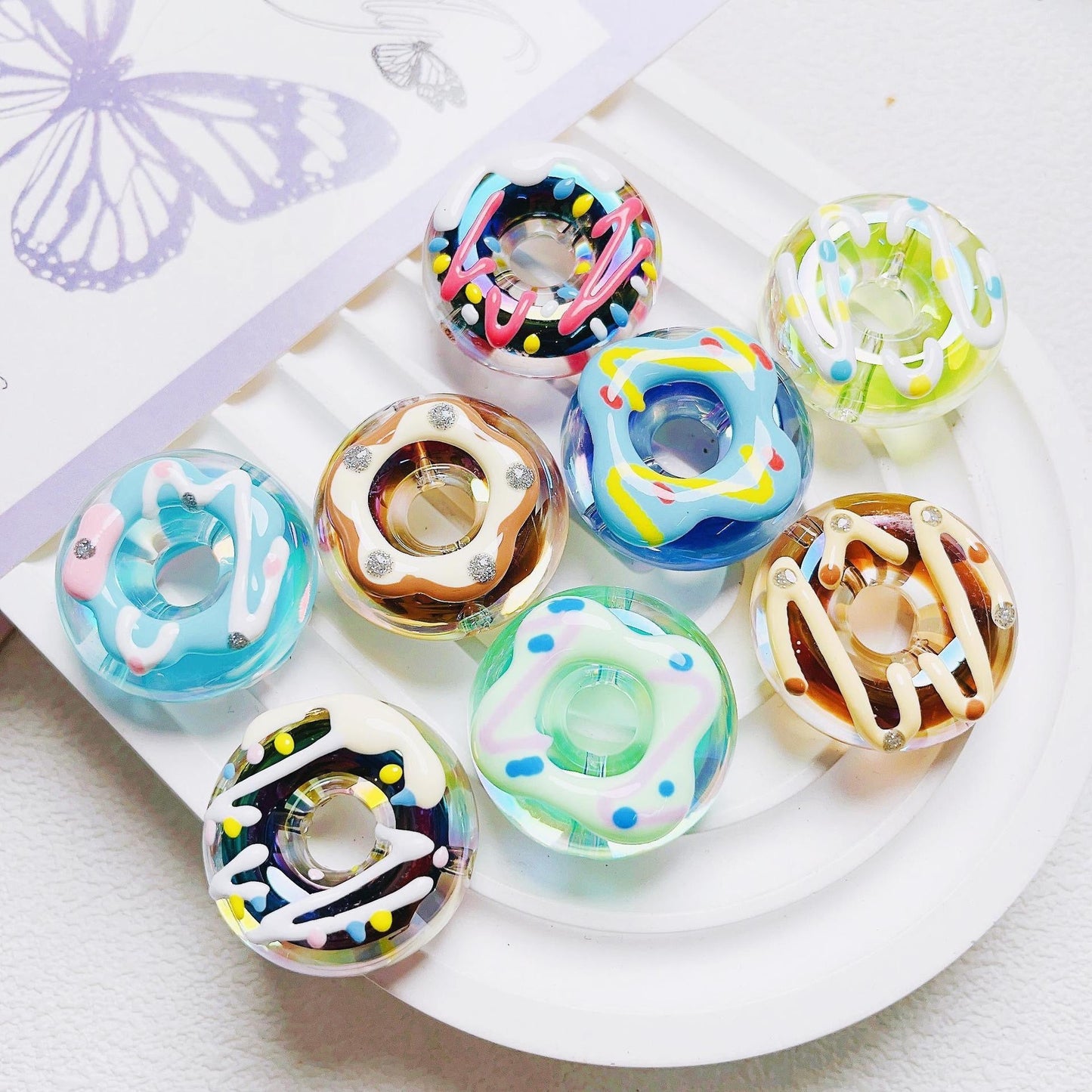 Hand-Painted Donut Beads