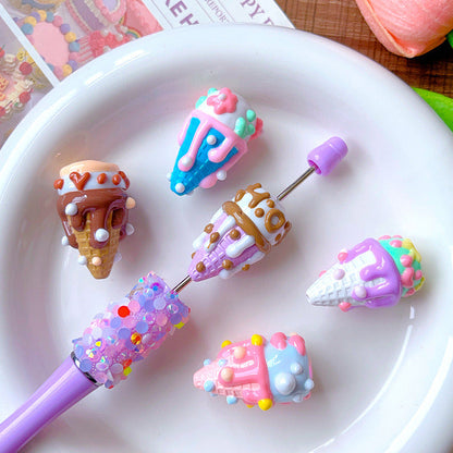 Hand-Painted Ice Cream Beads