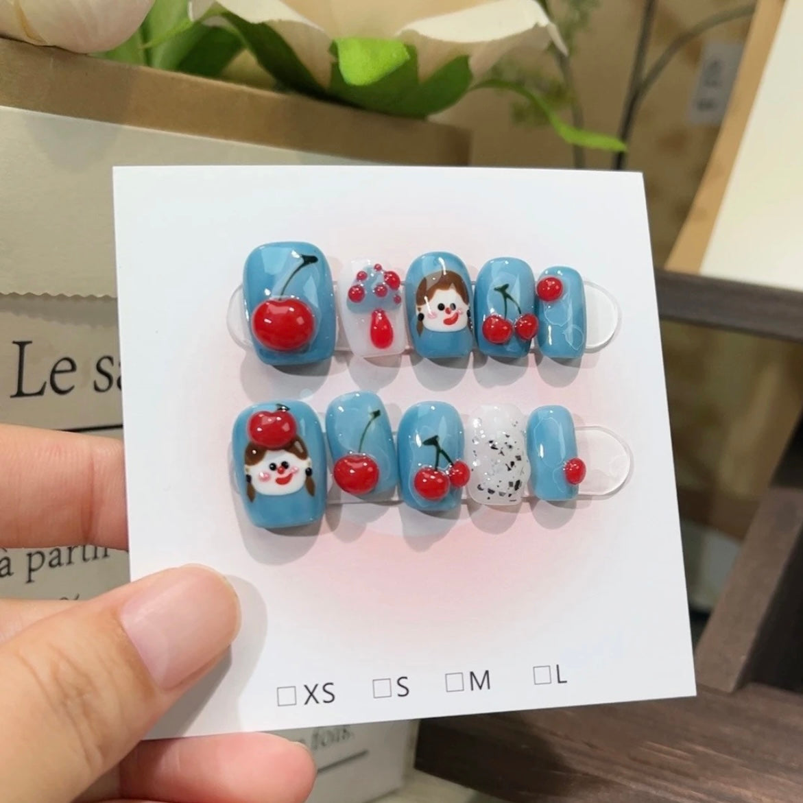 Cherry Blossom Girl Handmade Nail Art