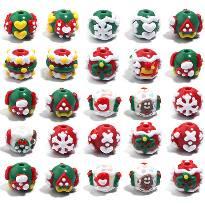 Christmas Collection Of Hand-Painted Beads