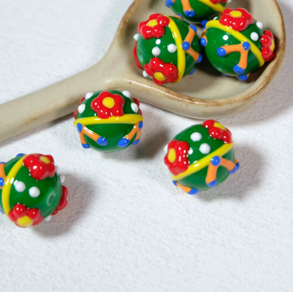 Christmas Collection Of Hand-Painted Beads