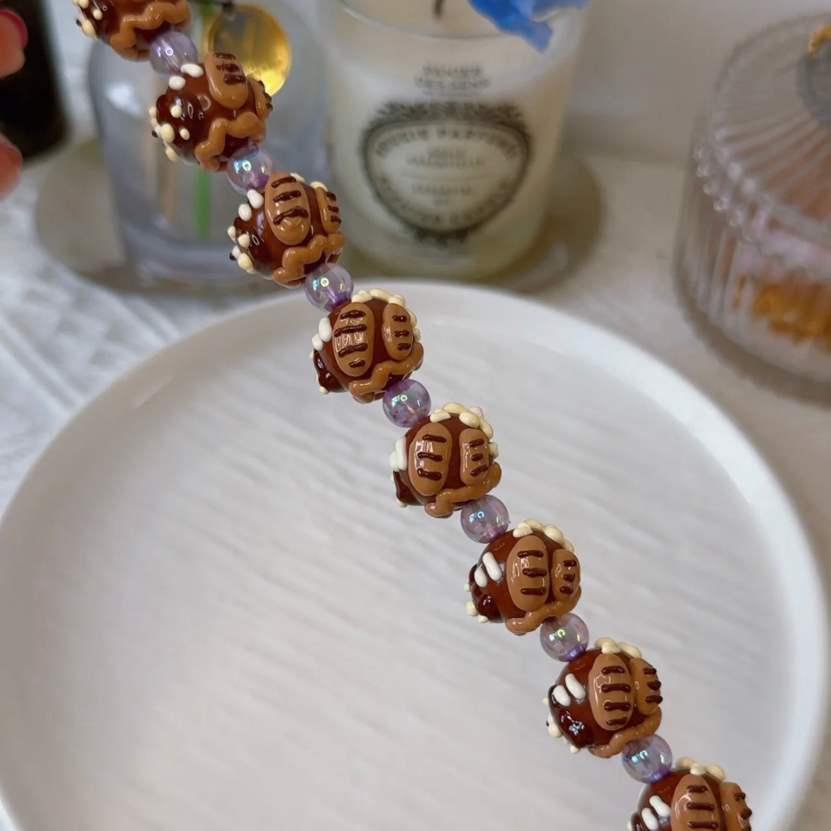 Coffee Colored Hand-Painted Beads