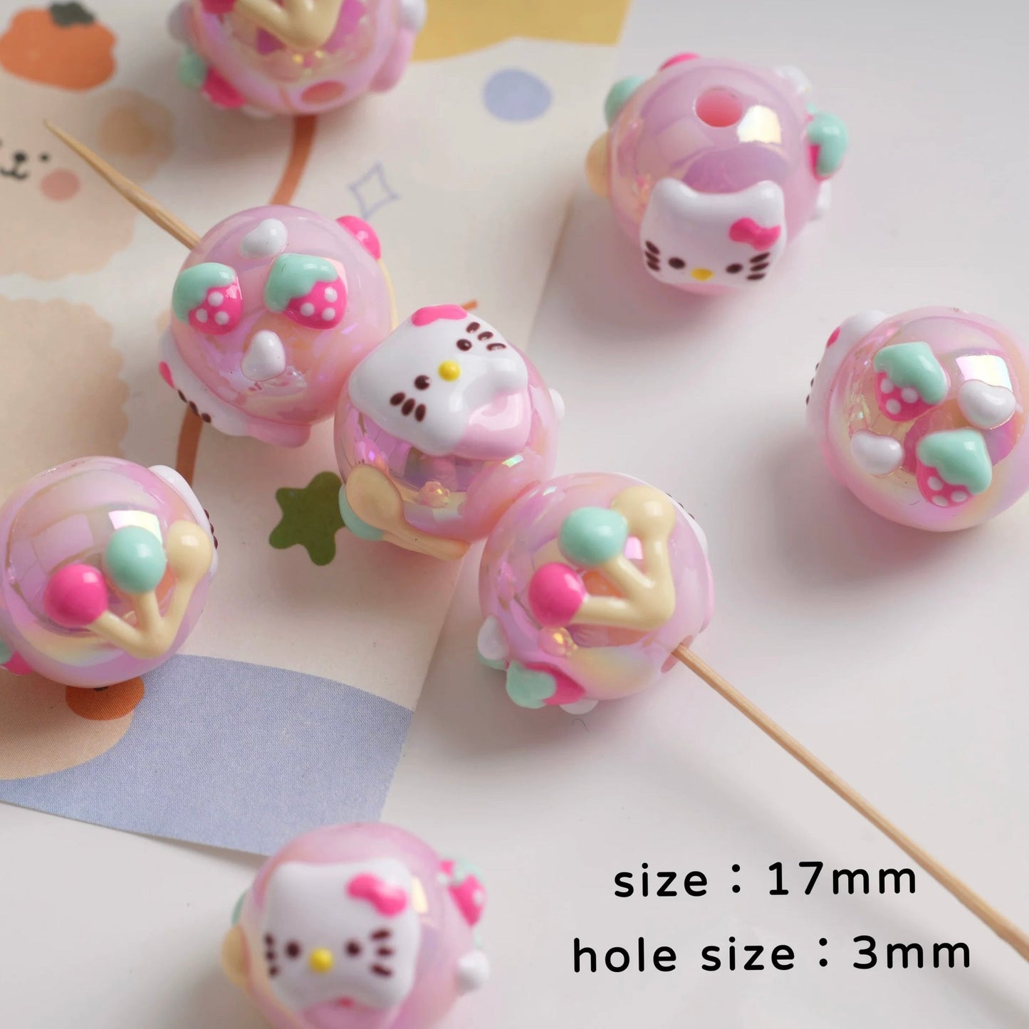 Cute Hand-Painted Beads