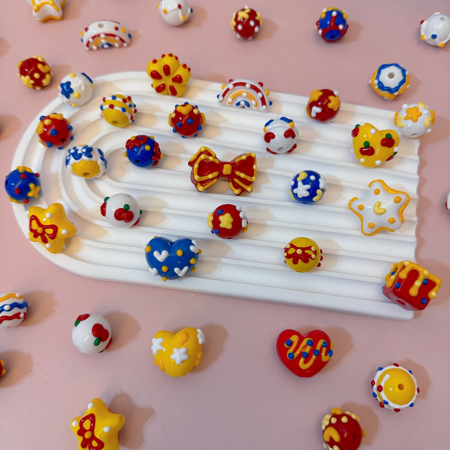 Colored Hand-Painted Beads