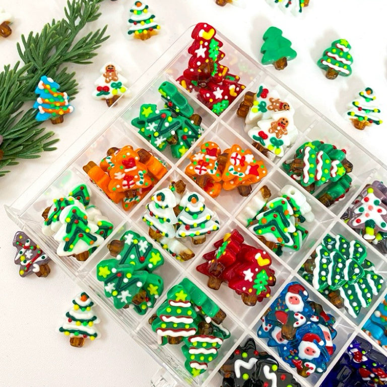 Hand-Painted Christmas Tree Beads