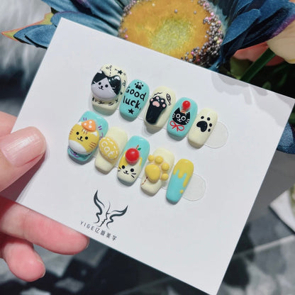 Cartoon Handmade Nail Art