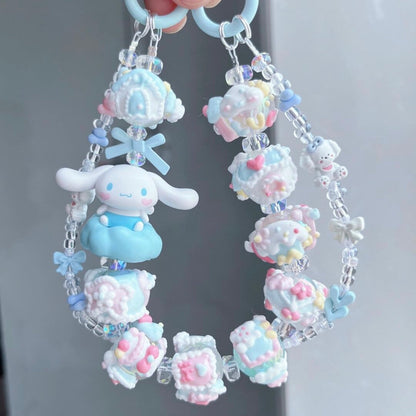 Powder-Blue Hand-Painted Beads