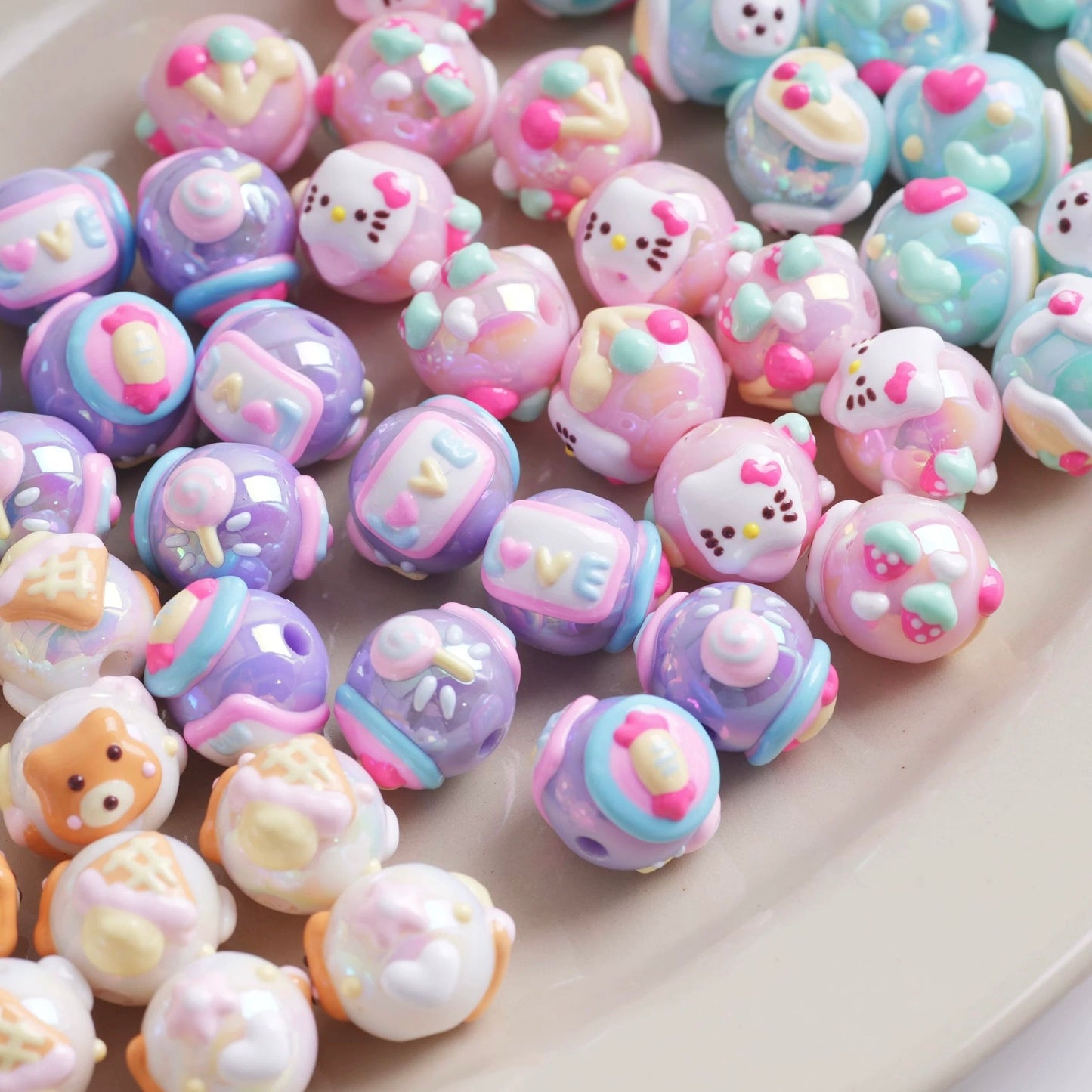 Cute Hand-Painted Beads