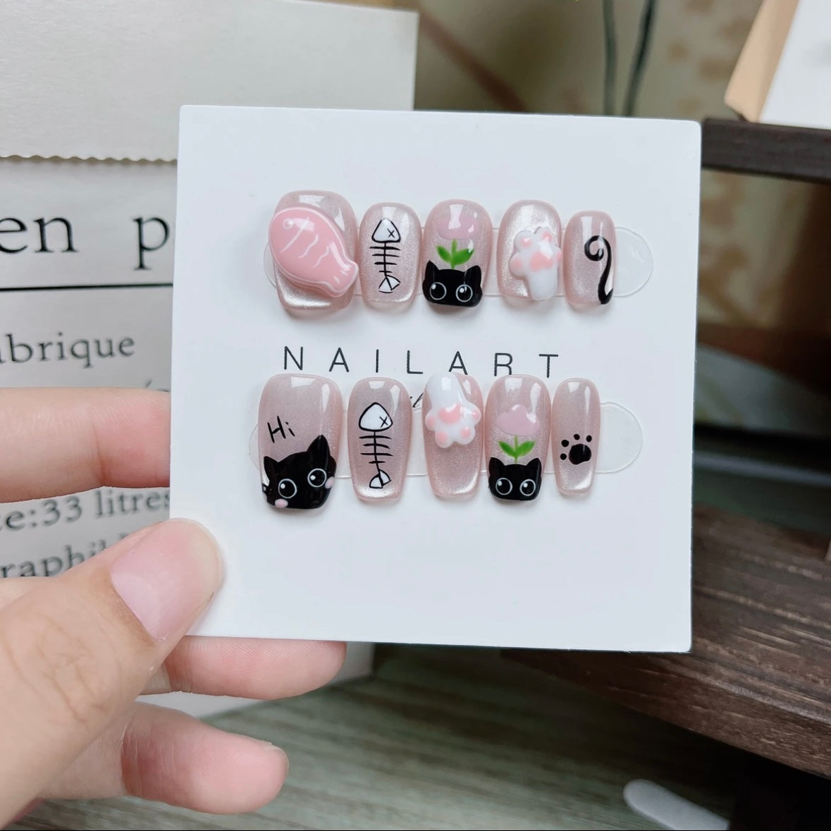 Chasing Cat Diary Handmade Nails