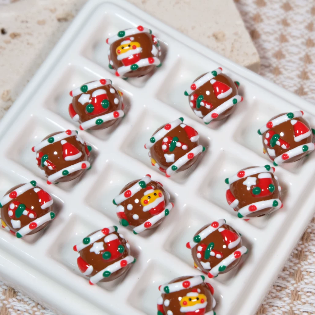 Christmas Collection Of Hand-Painted Beads