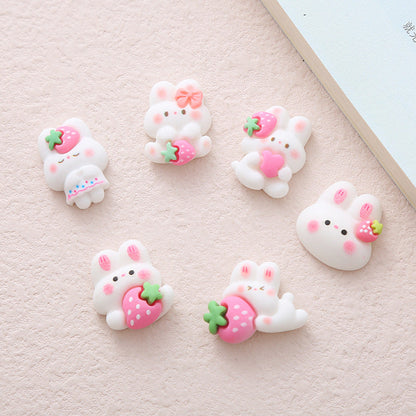 New Light Pink Strawberry Rabbit Charm