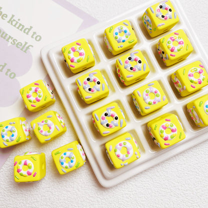 Hand drawn square donut beads