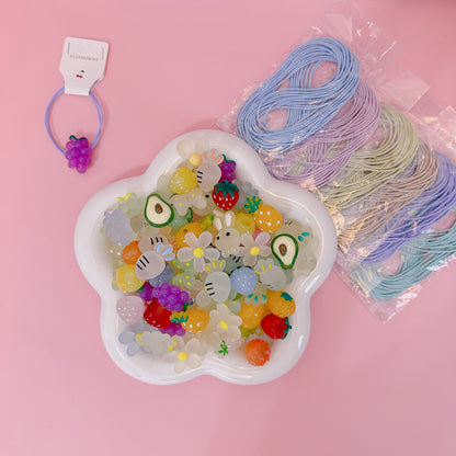 [Sync with video]Fruit DIY perforated hair string beads